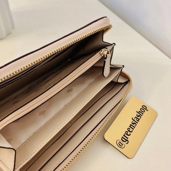 Kate spade shimmy glitter large continental wallet rose gold  new - Picture 4 of 5